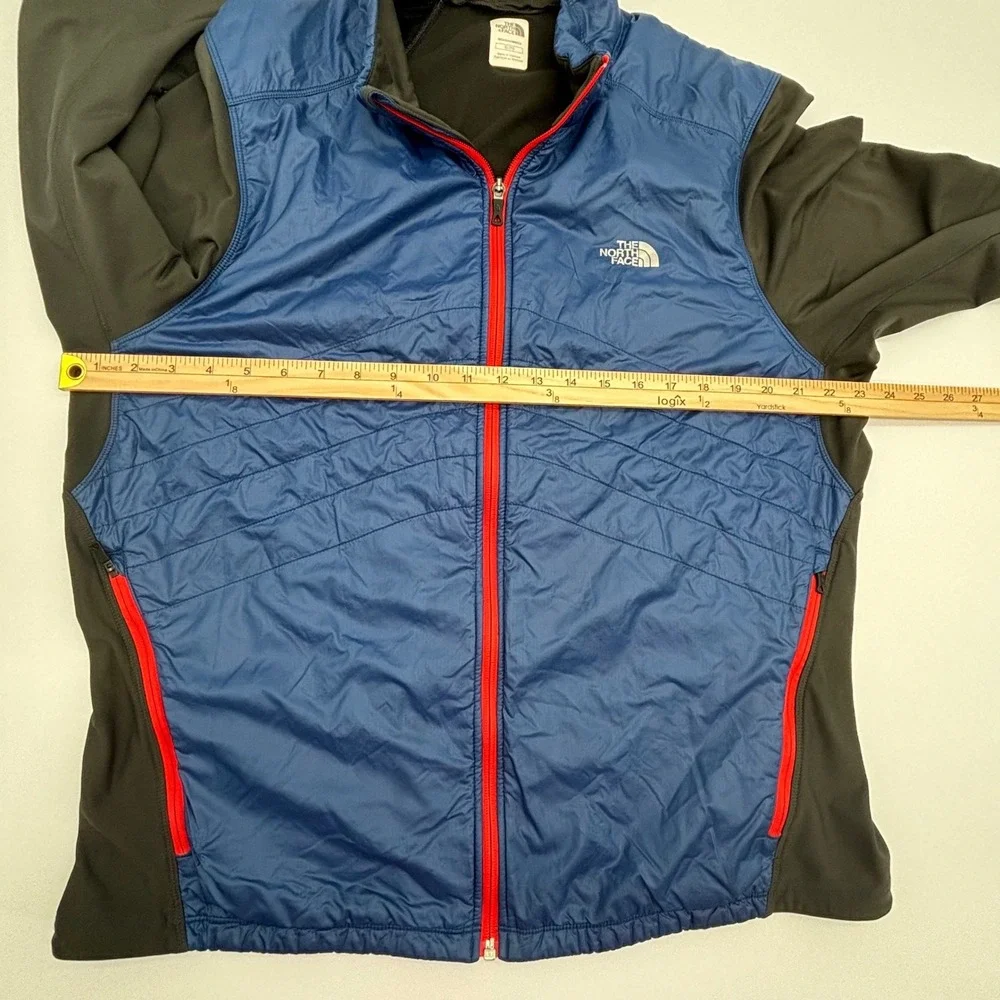 The North Face Mens XL Primaloft Jacket‎ Full Zip Blue Thumb Hole Micro Puffer